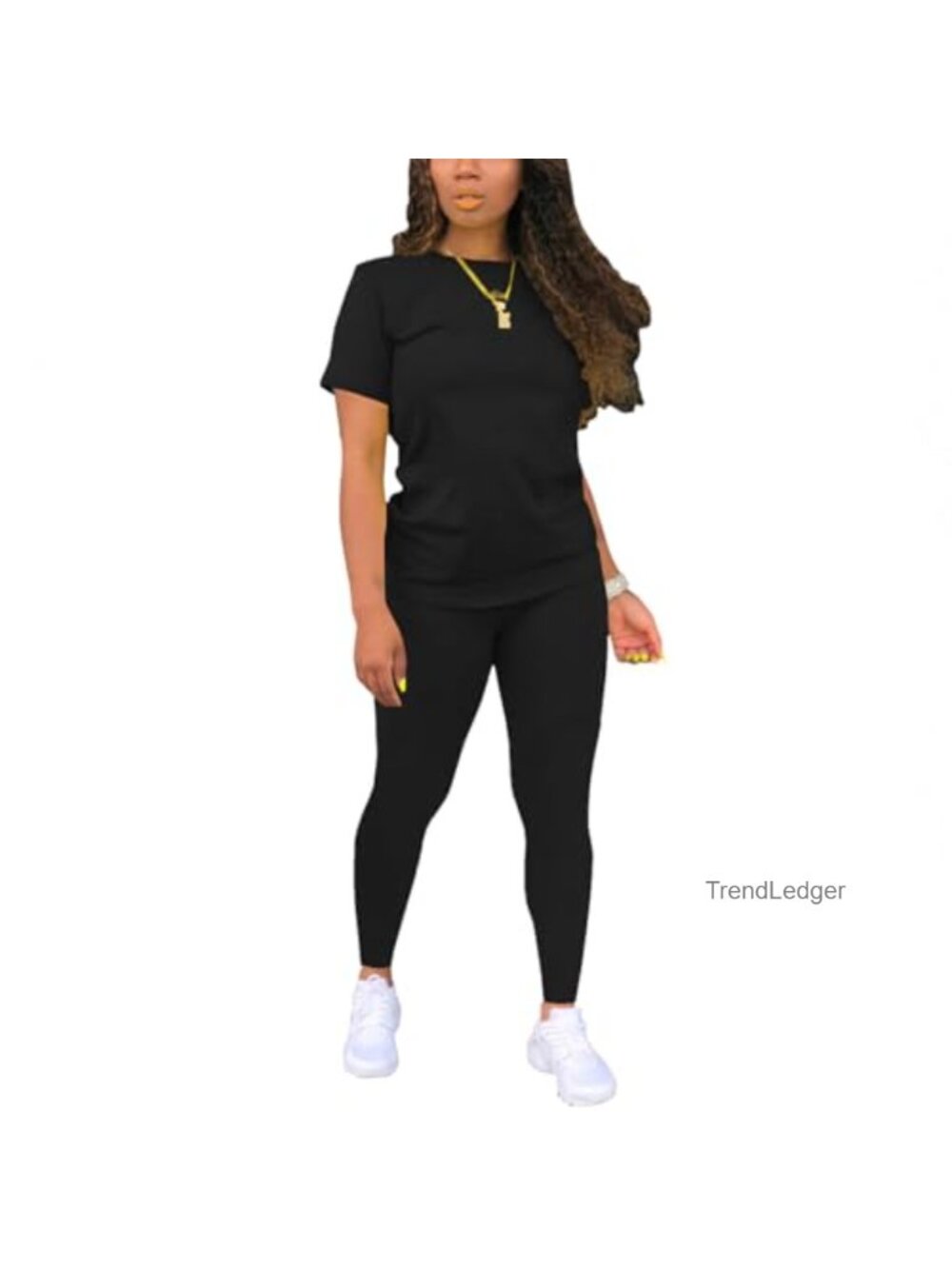 Women's 2 Piece Sweatsuit Set Striped Short Sleeve Long Pants Jogging Lounge